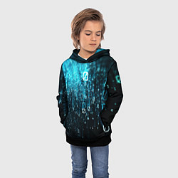Толстовка-худи детская Двоичный код, цвет: 3D-черный — фото 2