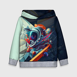 Толстовка-худи детская Космос в стиле кубизма, цвет: 3D-меланж