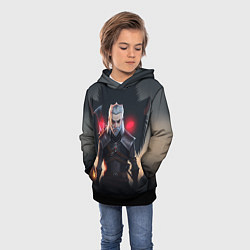 Толстовка-худи детская The Witcher and wolf, цвет: 3D-черный — фото 2