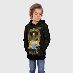 Толстовка-худи детская Российский десантник в камышах, цвет: 3D-черный — фото 2