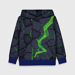Толстовка-худи детская Зелёный неон, цвет: 3D-синий