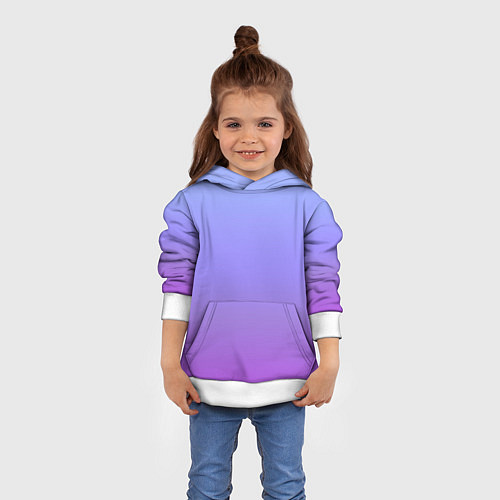 Детская толстовка Фиолетовый градиент / 3D-Белый – фото 4