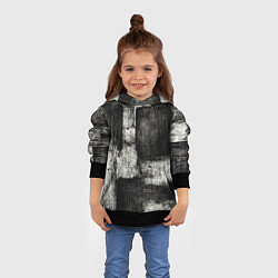 Толстовка-худи детская Белый и чёрный абстракт, цвет: 3D-черный — фото 2