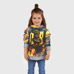 Толстовка-худи детская Steampunk bear, цвет: 3D-меланж — фото 2
