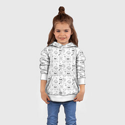 Толстовка-худи детская Инопланетный купидон целится в сердце в космосе, цвет: 3D-белый — фото 2