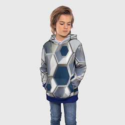 Толстовка-худи детская Кубический мир, цвет: 3D-синий — фото 2