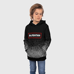 Толстовка-худи детская Валентин - в красной рамке на темном, цвет: 3D-черный — фото 2