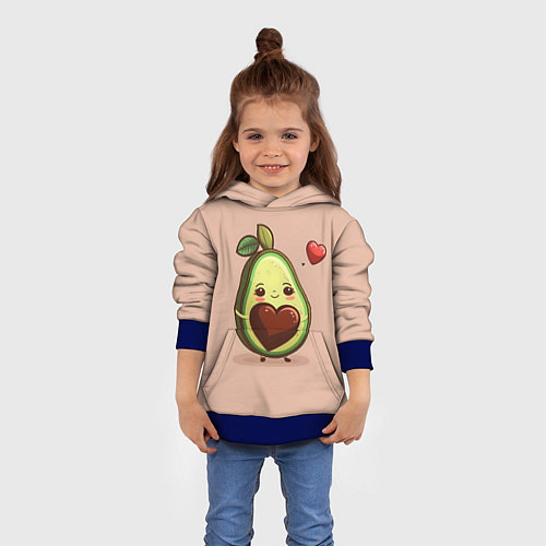 Детская толстовка Влюбленная авокадо - парные / 3D-Синий – фото 4