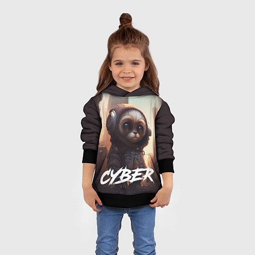 Детская толстовка Cyber animal / 3D-Черный – фото 4