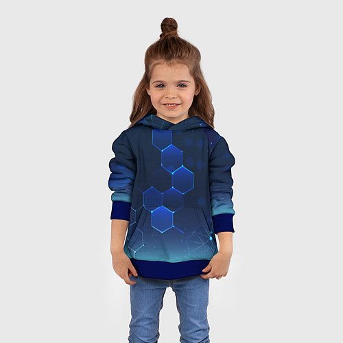Детская толстовка Абстрактная сетка / 3D-Синий – фото 4