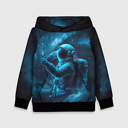 Толстовка-худи детская An astronaut in blue space, цвет: 3D-черный