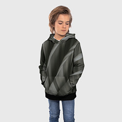 Толстовка-худи детская Абстрактные серые острые металлические листы, цвет: 3D-черный — фото 2