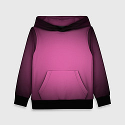 Толстовка-худи детская Розовый фон с черной виньеткой, цвет: 3D-черный