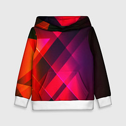 Толстовка-худи детская Кубические грани абстракции, цвет: 3D-белый