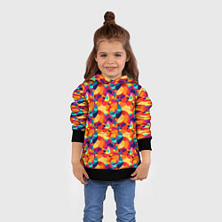 Толстовка-худи детская Абстрактный узор из разноцветных окружностей, цвет: 3D-черный — фото 2