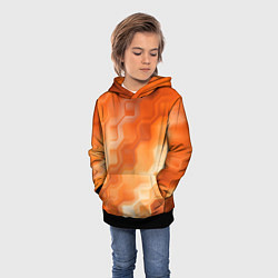 Толстовка-худи детская Золотисто-оранжевый туманный паттерн, цвет: 3D-черный — фото 2