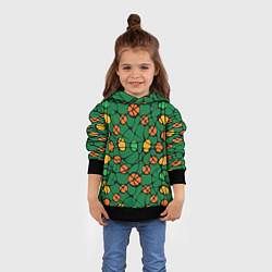 Толстовка-худи детская Контрастный абстрактный узор, цвет: 3D-черный — фото 2