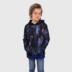Толстовка-худи детская Неоновые пятна краской, цвет: 3D-синий — фото 2