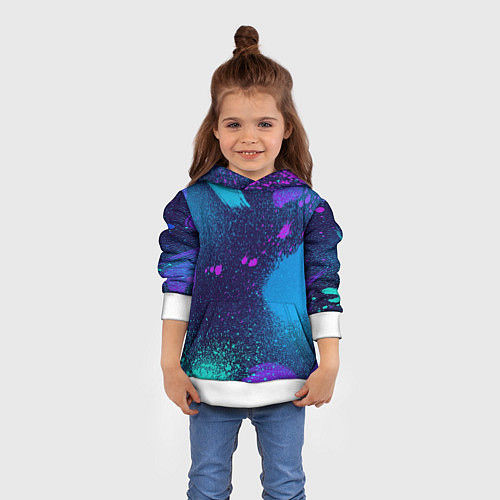 Детская толстовка Брызги краски / 3D-Белый – фото 4