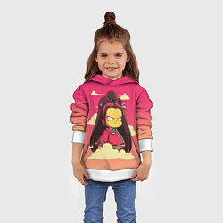Толстовка-худи детская Kamado Nezuko simpson, цвет: 3D-белый — фото 2