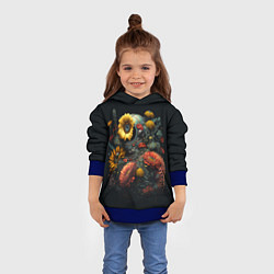Толстовка-худи детская Космонавт в цветах, цвет: 3D-синий — фото 2