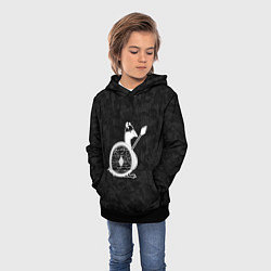 Толстовка-худи детская Вооруженный гусь воин викинг, цвет: 3D-черный — фото 2