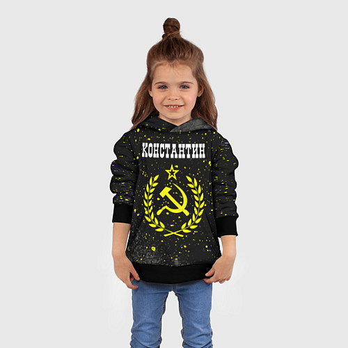 Детская толстовка Константин и желтый символ СССР со звездой / 3D-Черный – фото 4