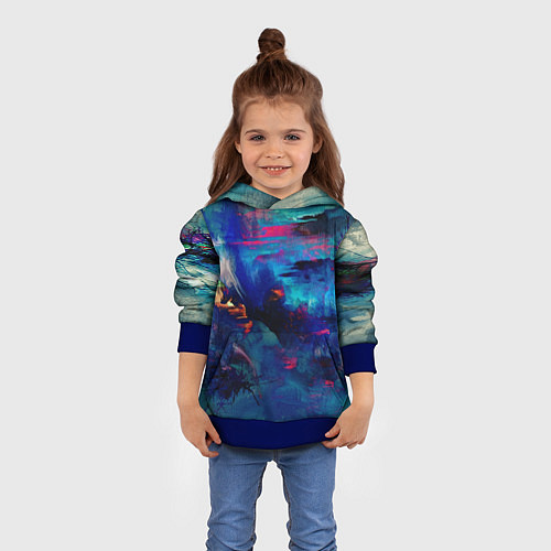 Детская толстовка Абстракция красками midjourney / 3D-Синий – фото 4