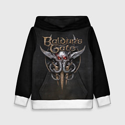 Толстовка-худи детская Логотип Baldurs Gate 3, цвет: 3D-белый