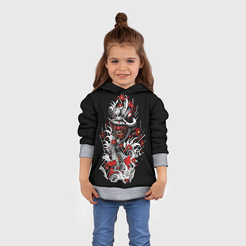 Детская толстовка Irezumi самурай / 3D-Меланж – фото 4