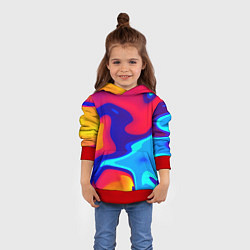 Толстовка-худи детская Смесь красок ультрафиолет, цвет: 3D-красный — фото 2