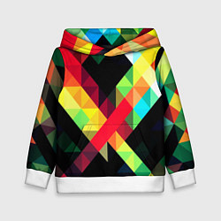 Толстовка-худи детская Цветная мозаика плитки, цвет: 3D-белый