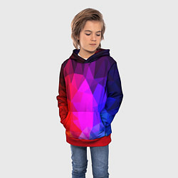 Толстовка-худи детская Битва градиентов неон, цвет: 3D-красный — фото 2