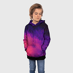 Толстовка-худи детская Фиолетовый космос, цвет: 3D-черный — фото 2
