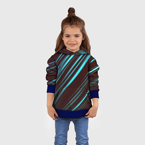 Детская толстовка Stripes line neon color / 3D-Синий – фото 4