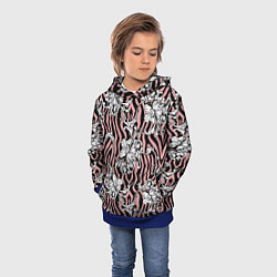 Толстовка-худи детская Floral pattern - vanguard, цвет: 3D-синий — фото 2