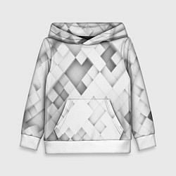 Толстовка-худи детская Серые кубы на белом, цвет: 3D-белый