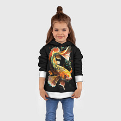 Толстовка-худи детская Золотая рыбка моей мечты, цвет: 3D-белый — фото 2