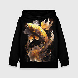 Толстовка-худи детская Рыба золотой дракон, цвет: 3D-черный