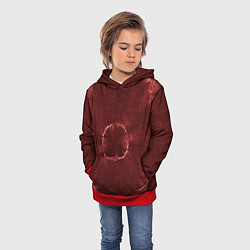 Толстовка-худи детская Красный круг тай-дай, цвет: 3D-красный — фото 2
