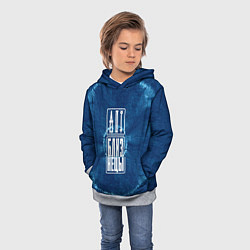 Толстовка-худи детская Знак Близнецы на фоне тай-дай, цвет: 3D-меланж — фото 2