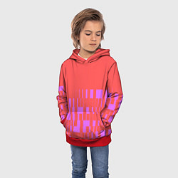 Толстовка-худи детская Паттерн в стиле модерн розовый, цвет: 3D-красный — фото 2