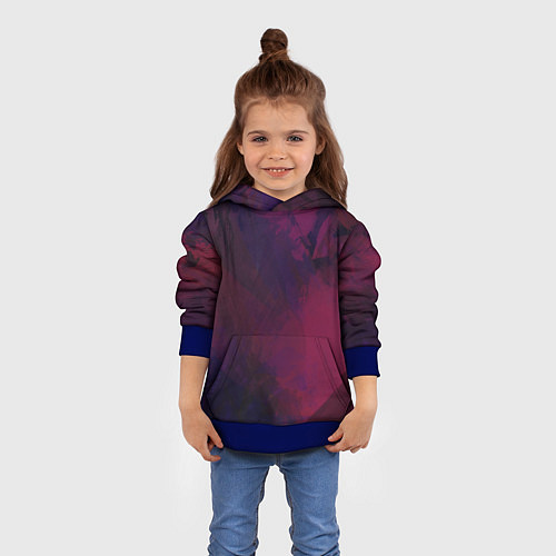 Детская толстовка Фиолетовый мазок / 3D-Синий – фото 4
