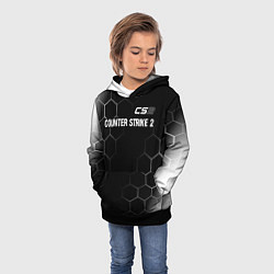 Толстовка-худи детская Counter Strike 2 glitch на темном фоне: символ све, цвет: 3D-черный — фото 2