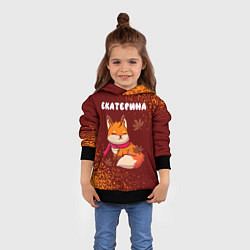Толстовка-худи детская Екатерина осенняя лисичка, цвет: 3D-черный — фото 2