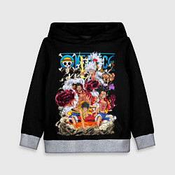 Толстовка-худи детская One Piece all, цвет: 3D-меланж
