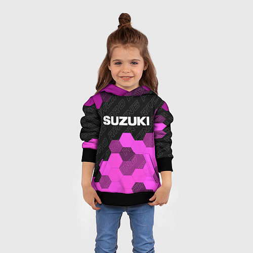 Детская толстовка Suzuki pro racing: символ сверху / 3D-Черный – фото 4