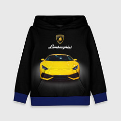 Толстовка-худи детская Итальянский спорткар Lamborghini Aventador, цвет: 3D-синий