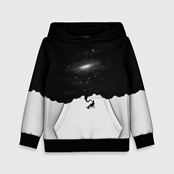 Толстовка-худи детская Черно-белая галактика, цвет: 3D-черный