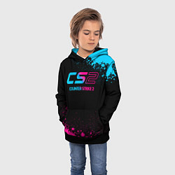 Толстовка-худи детская Counter Strike 2 - neon gradient, цвет: 3D-черный — фото 2